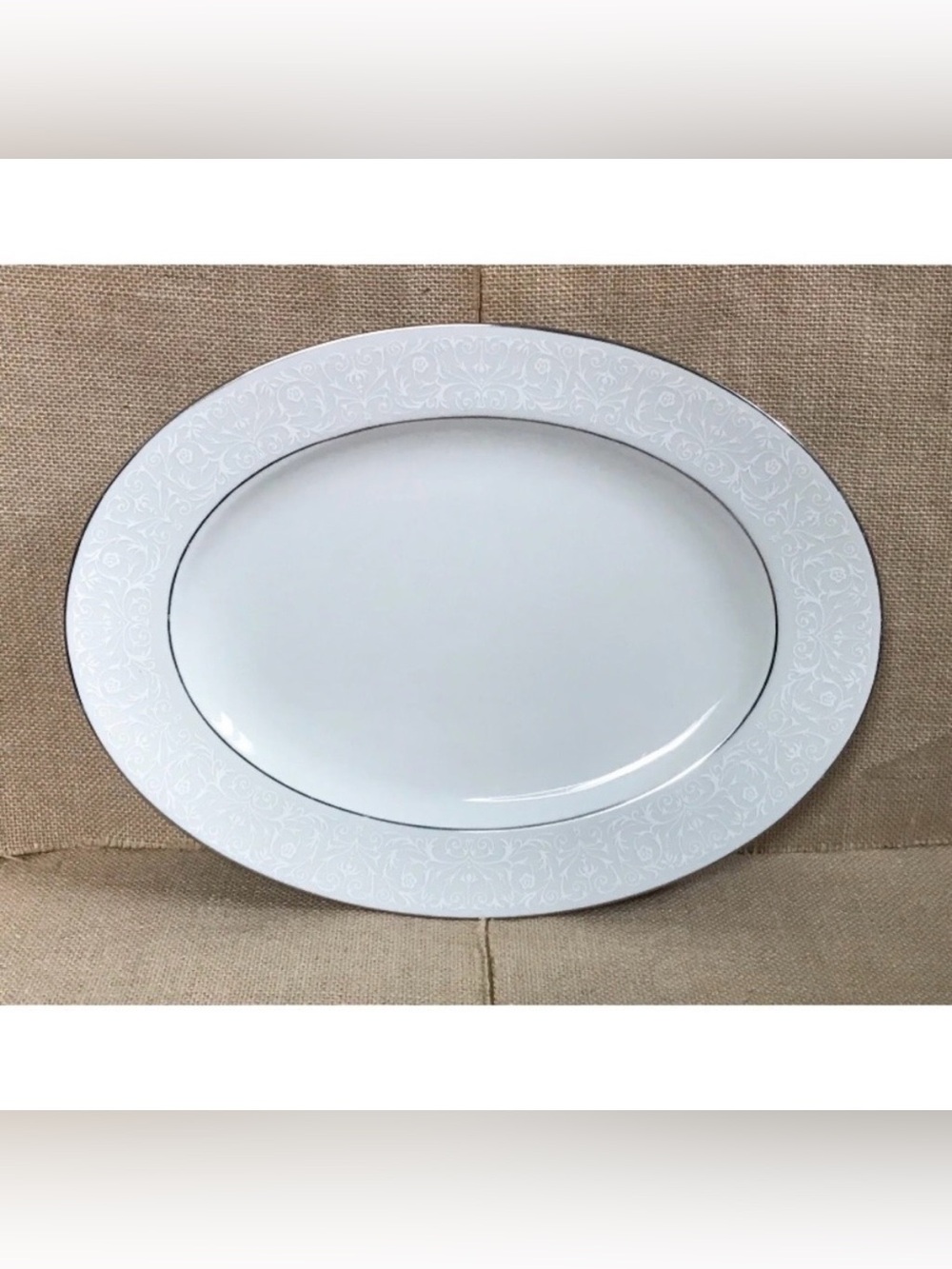 Vintage Nobility China Queens Bouquet Oval Serving Platter Elegant Minimalist